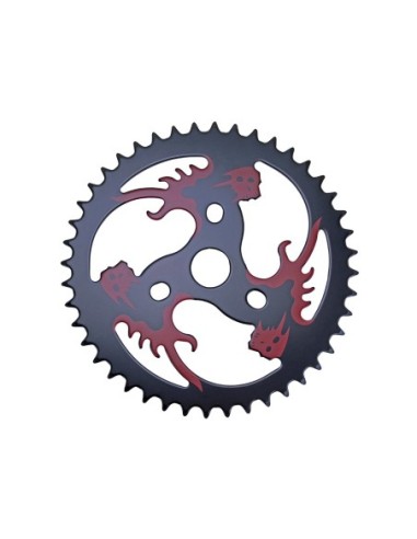 Steel Chainring Red/Skull 1/2 X 1/8 44t Black.